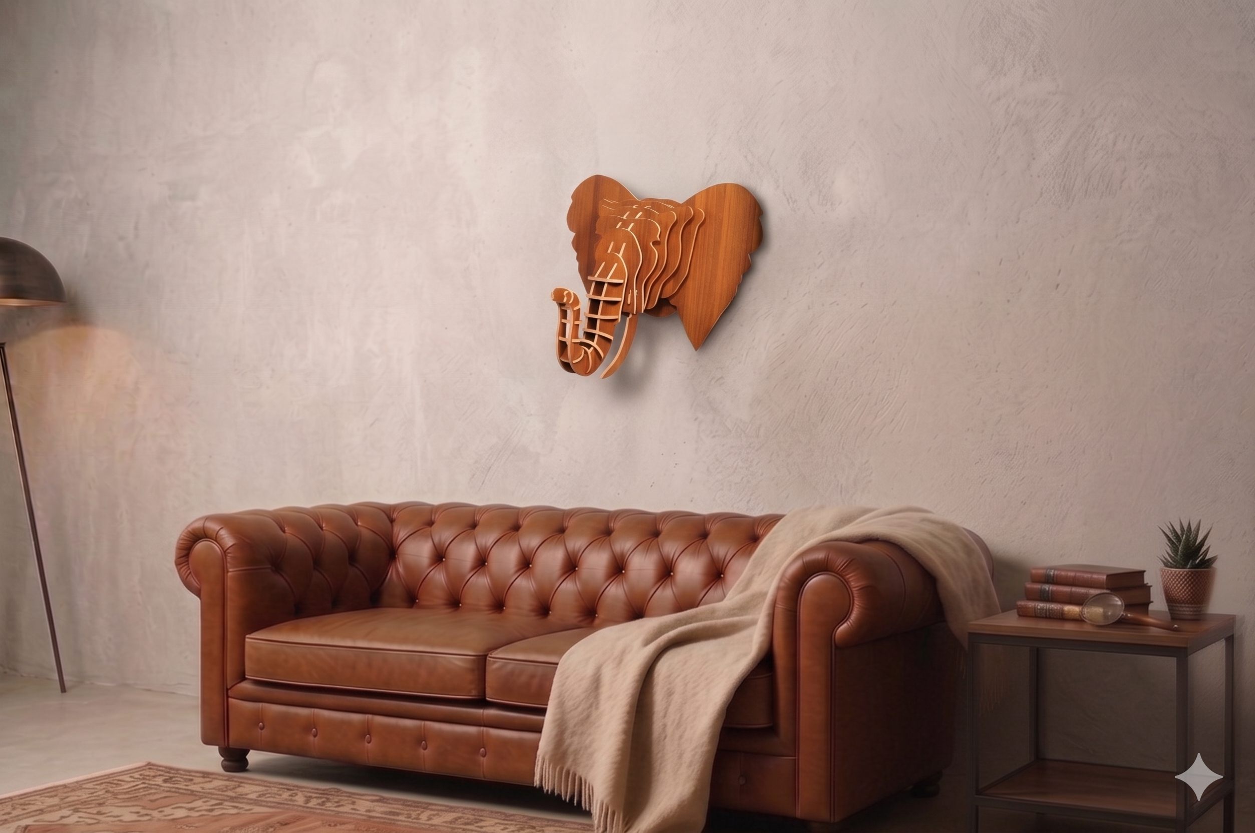 Elephant 3D Wall Art Example